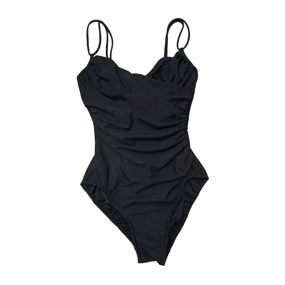 Magicsuit Slimming Ruched Black One-Piece Swimsuit Underwire Size 14
